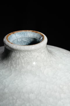 "Water Dance" Narrow-Mouthed Celadon Crackle Vase by Fu Chin, 2016