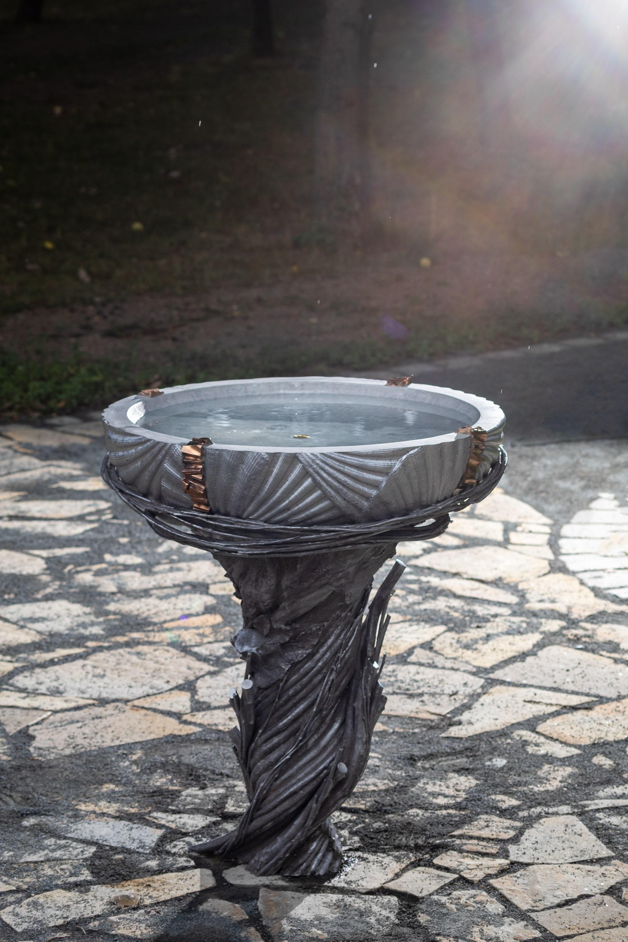 Czech Water Element by Ondřej Oliva - garden basin, aluminum and bronze For Sale