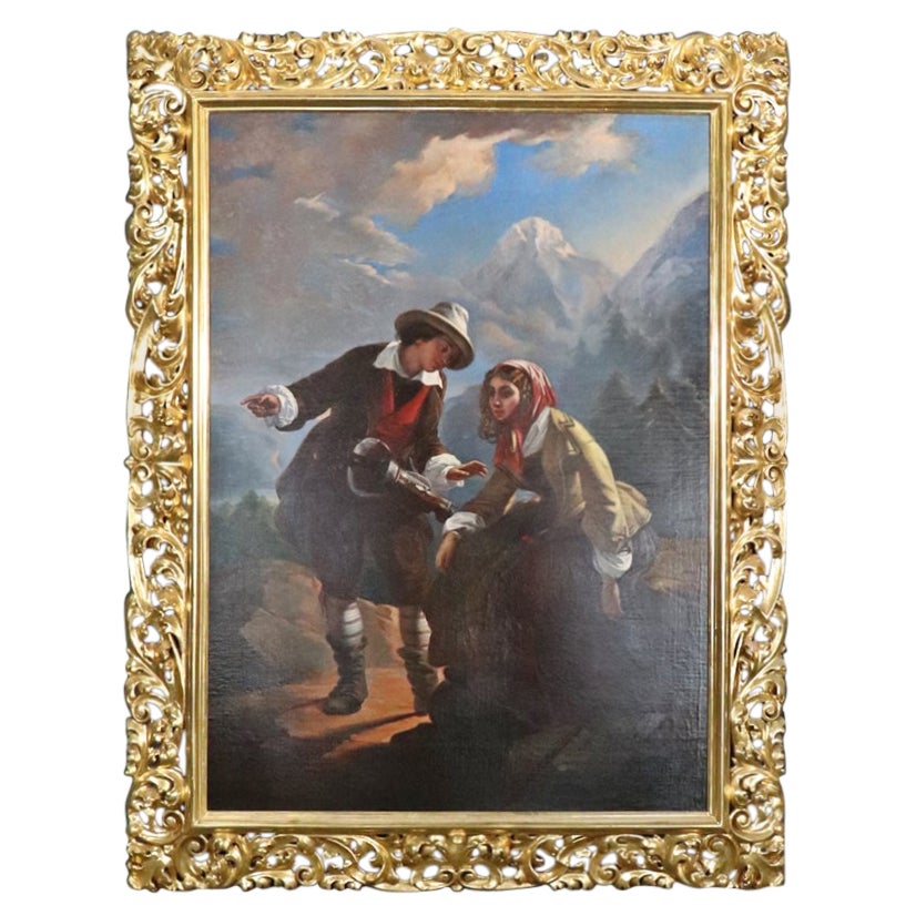 Water Gilded Rococo Framed After Giulio Cesare Ferrari "Linda Di Chamounix"