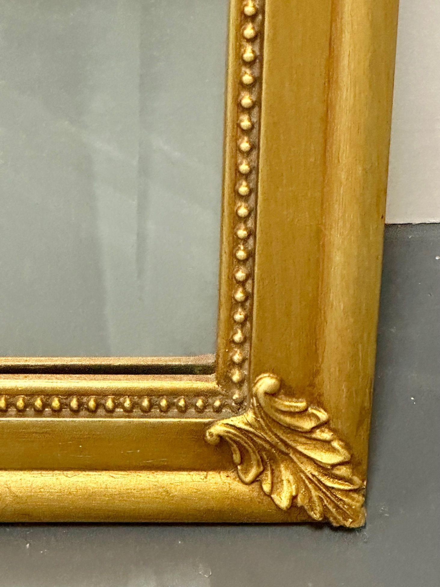 American Water Giltwood Wall, Pier or Console Mirror, Carved, Regency Style For Sale