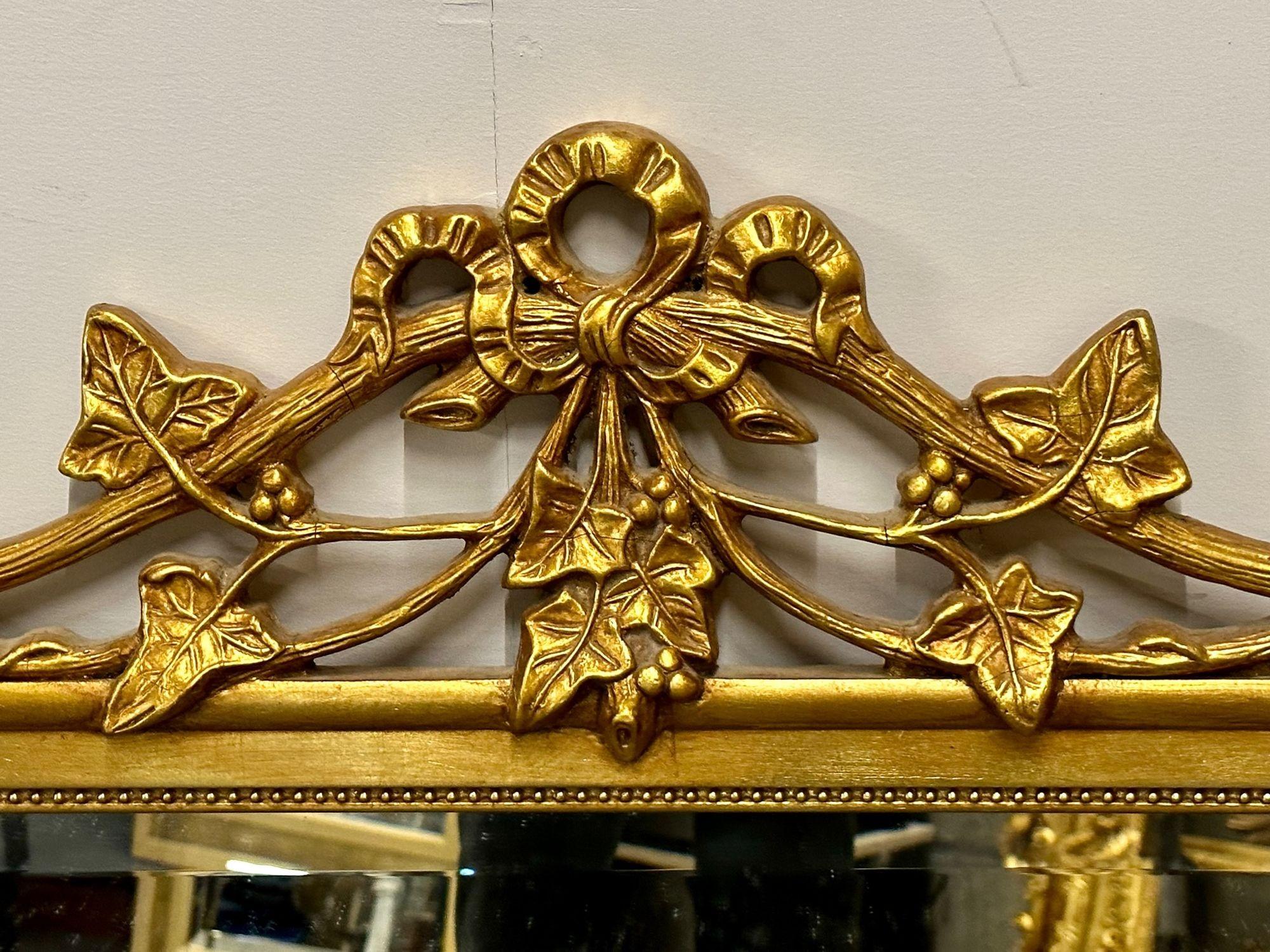 Water Giltwood Wall, Pier or Console Mirror, Carved, Regency Style For Sale 1