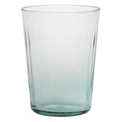 Water Glass Handcrafted in Muranese Glass, Aquamarine Plisse MUN by VG