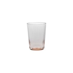 Water Glass Handcrafted in Muranese Glass, Rose Quartz Plisse MUN by VG