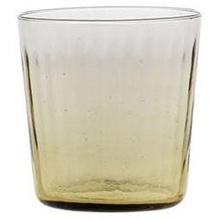 Water Glass Handcrafted in Muranese Glass, Small, Angora Plissé MUN by VG