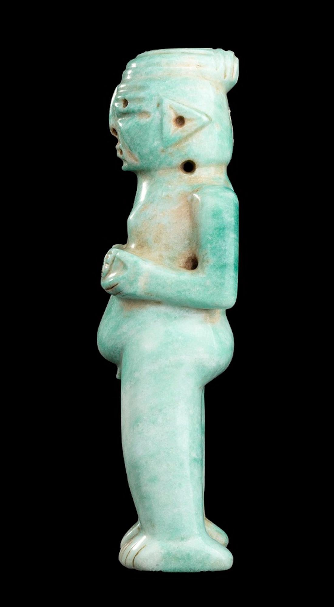 Mexican Water Green Jade Figure Olmec-Style, Mexico