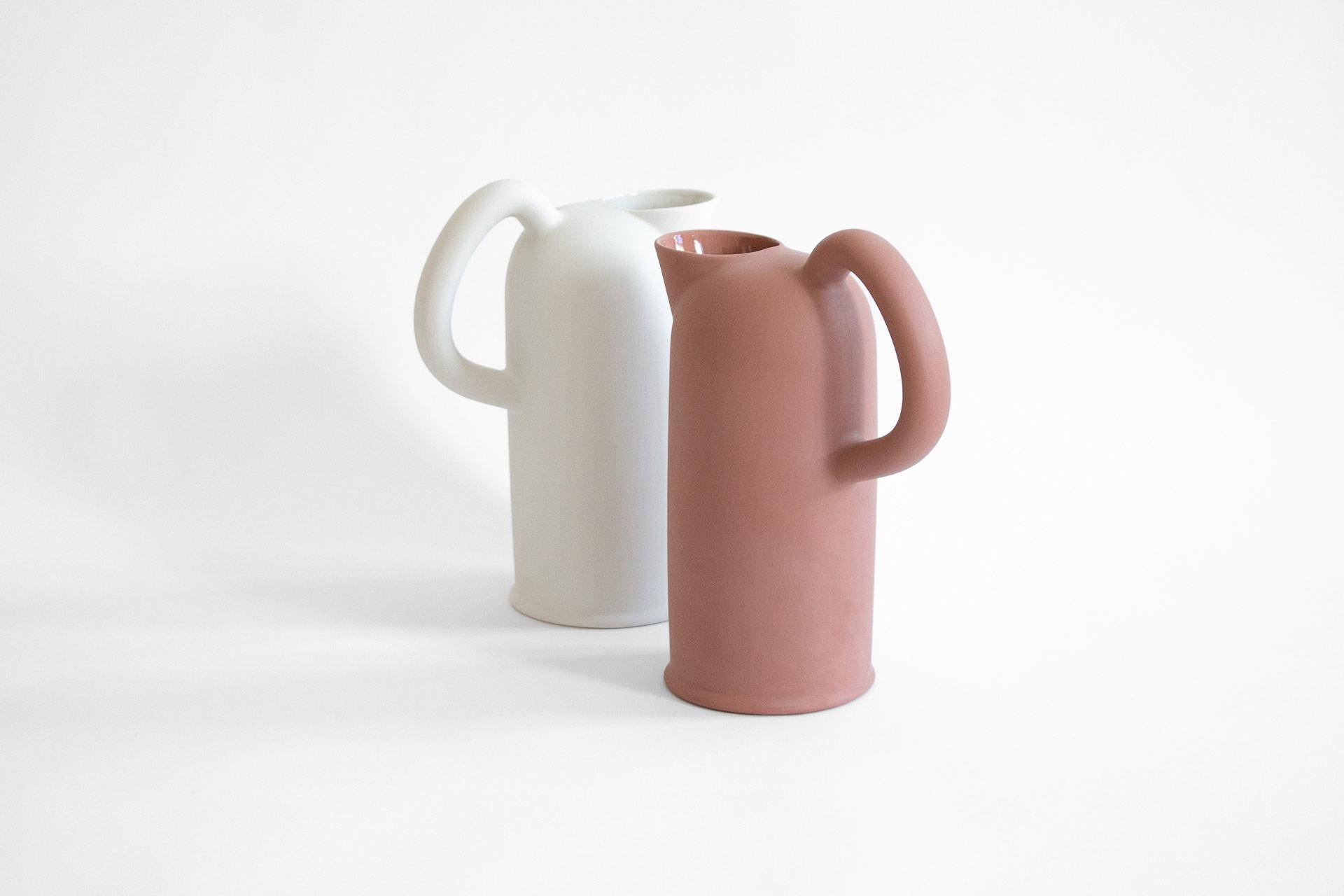 Organic Modern Water Jug in Colored Porcelain Handcrafted in Portugal by Origin Made For Sale