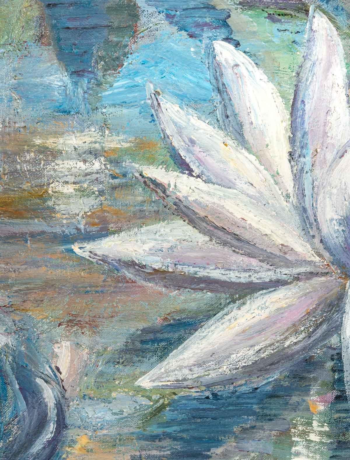 Canvas Water Lilies on the Water, 20th Century For Sale