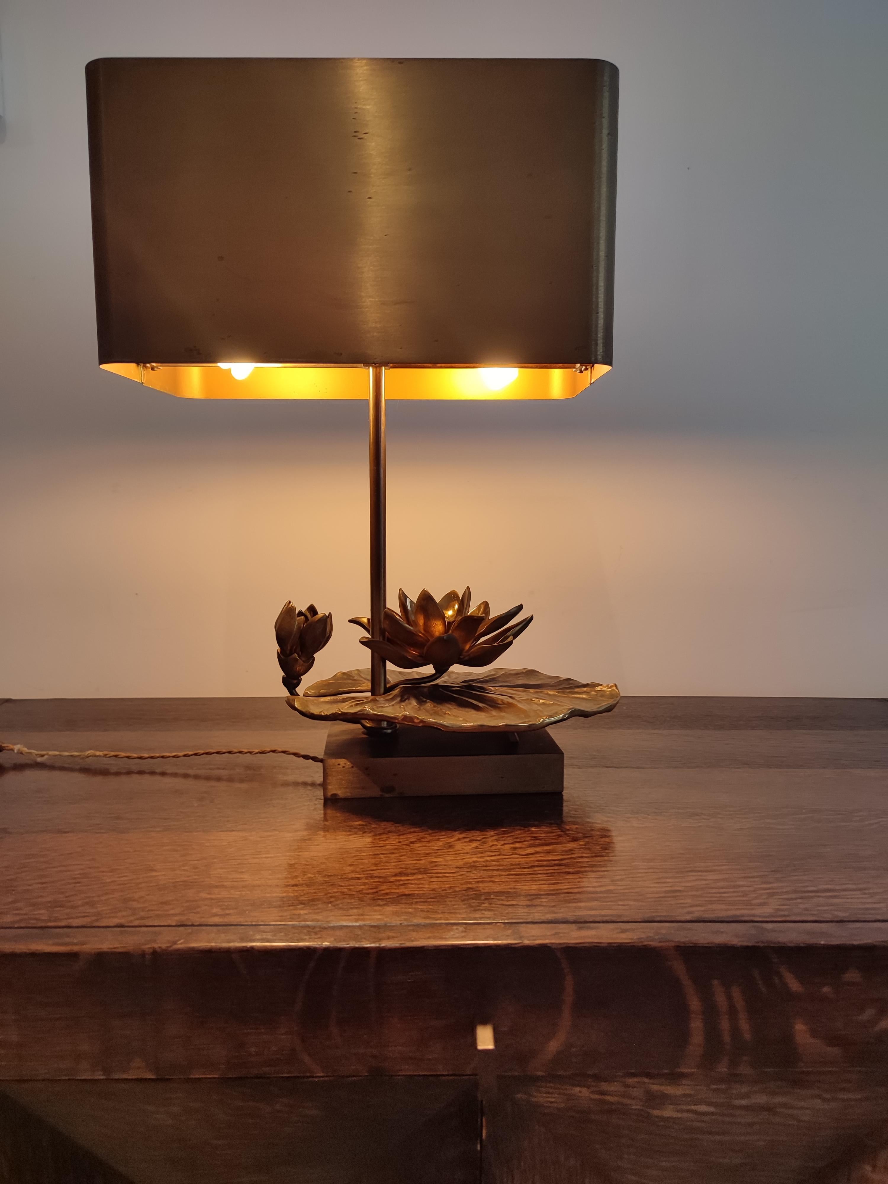 Water Lilly table lamp from Maison Charles, France, 1970s.