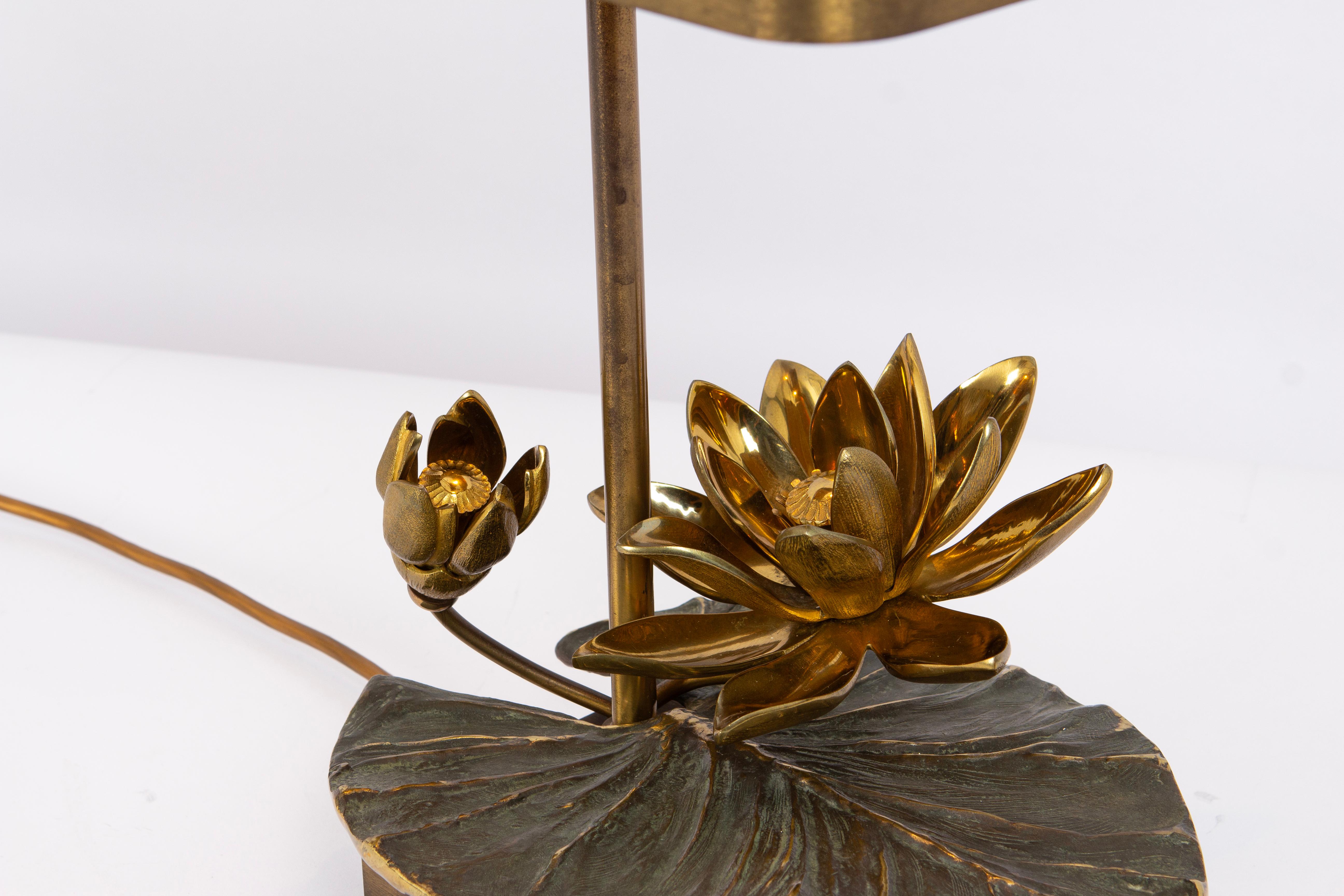Mid-Century Modern Water Lilly Table Lamp from Maison Charles, France, 1970s For Sale