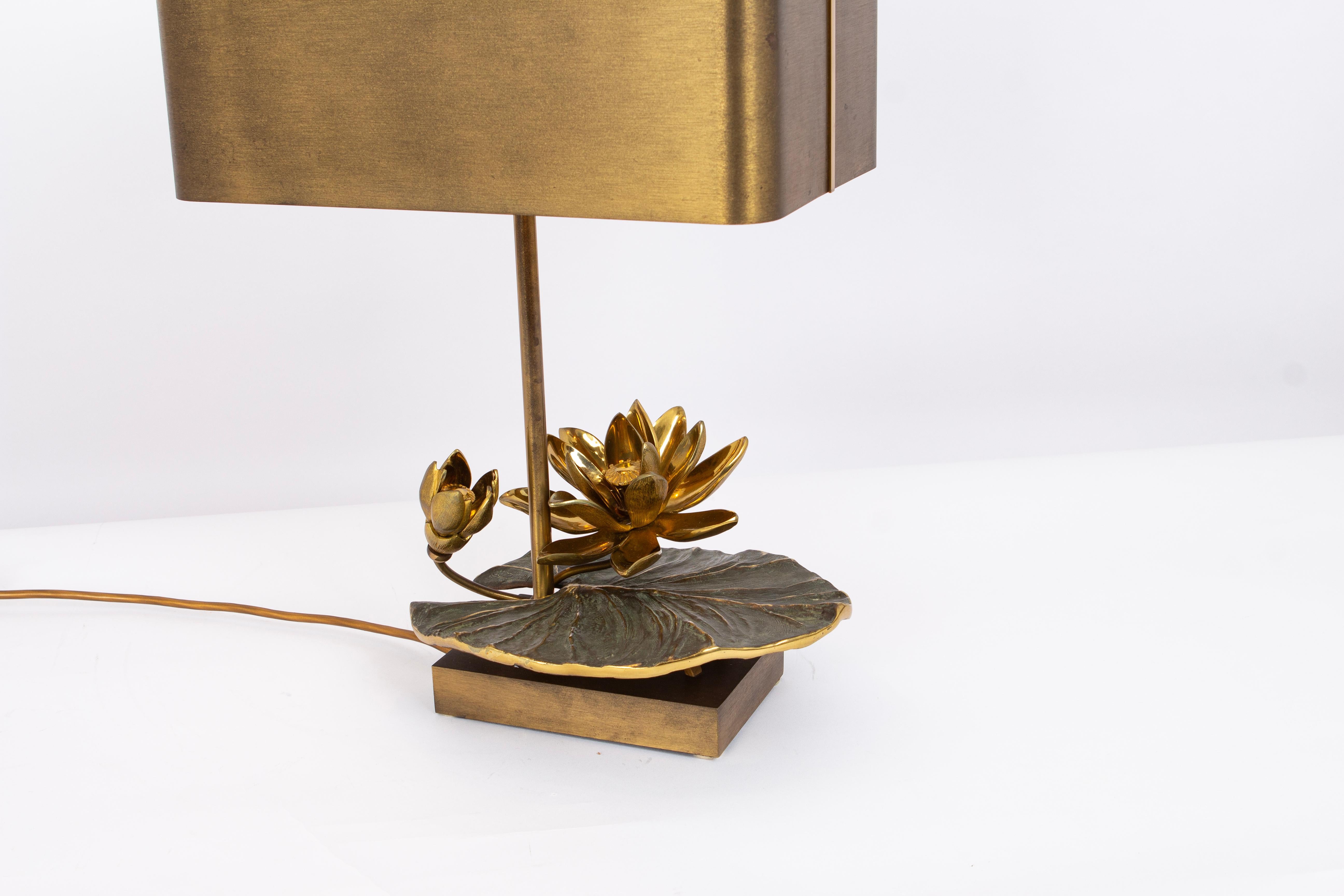 German Water Lilly Table Lamp from Maison Charles, France, 1970s For Sale