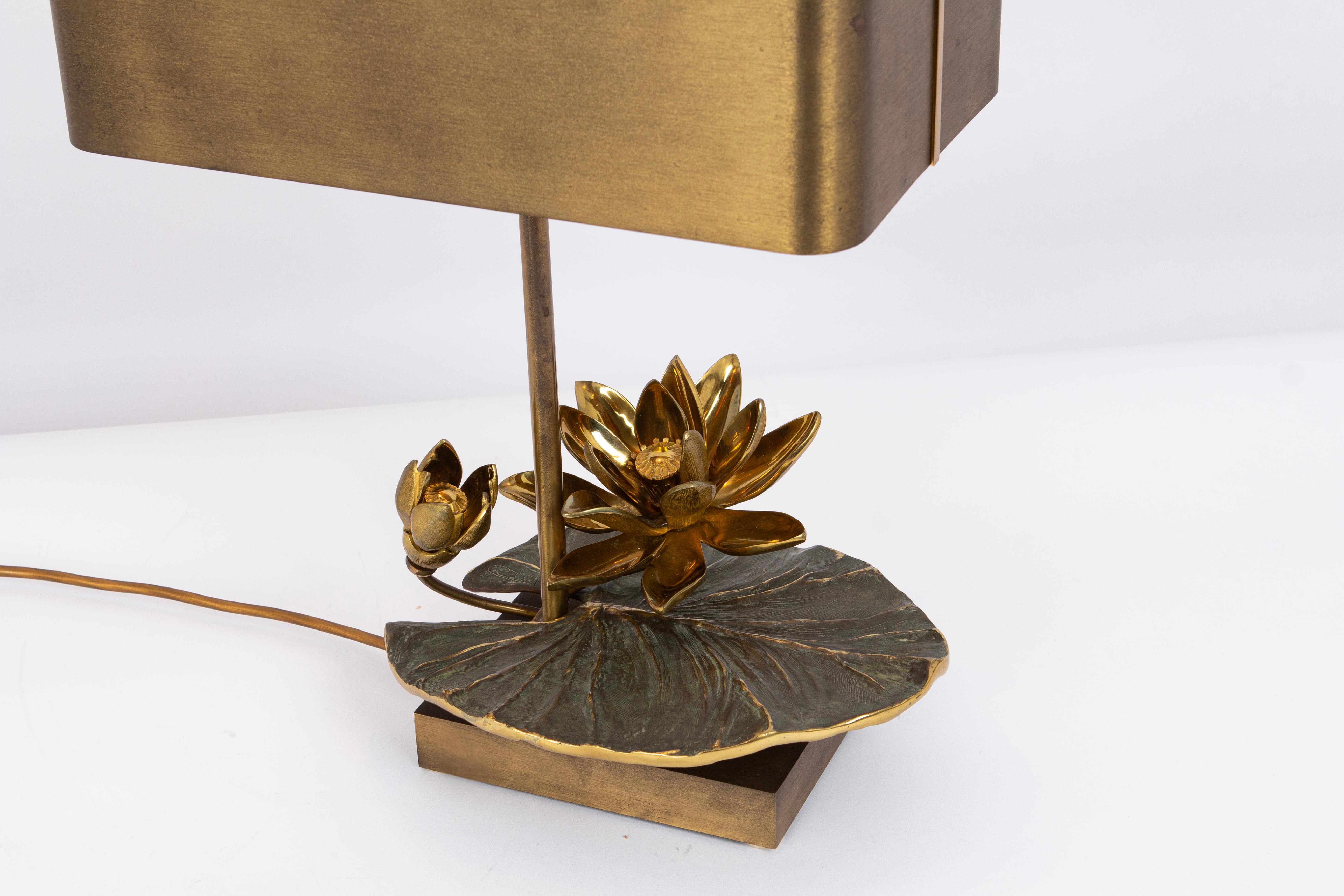 Late 20th Century Water Lilly Table Lamp from Maison Charles, France, 1970s For Sale
