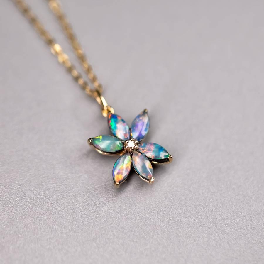 Water Lily Australian Doublet Opal Diamond Pendant Necklace 18K Yellow Gold.


Free Domestic USPS First Class Shipping! Free Gift Bag or Box with every order!

Opal—the queen of gemstones, is one of the most beautiful gemstones in the world. Every