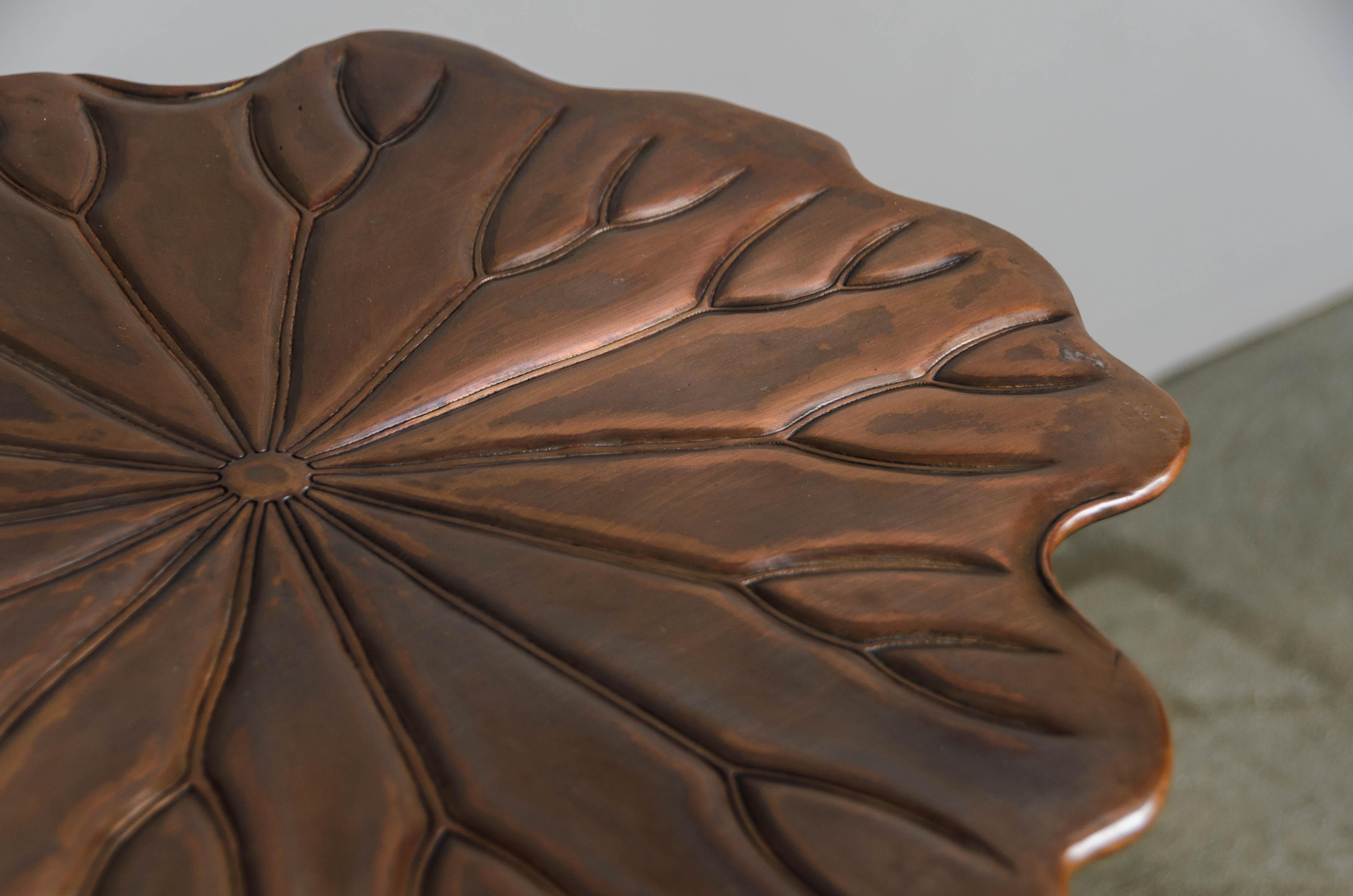 Water Lily Table in Antique Copper by Robert Kuo, Contemporary, Limited Edition For Sale 3