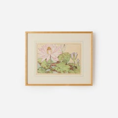 Water Lily Woodblock Print by Tanigami Kōnan