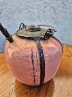 Water/opium Pipe In pink Porcelain, Late 19th Century, Early 20th Century