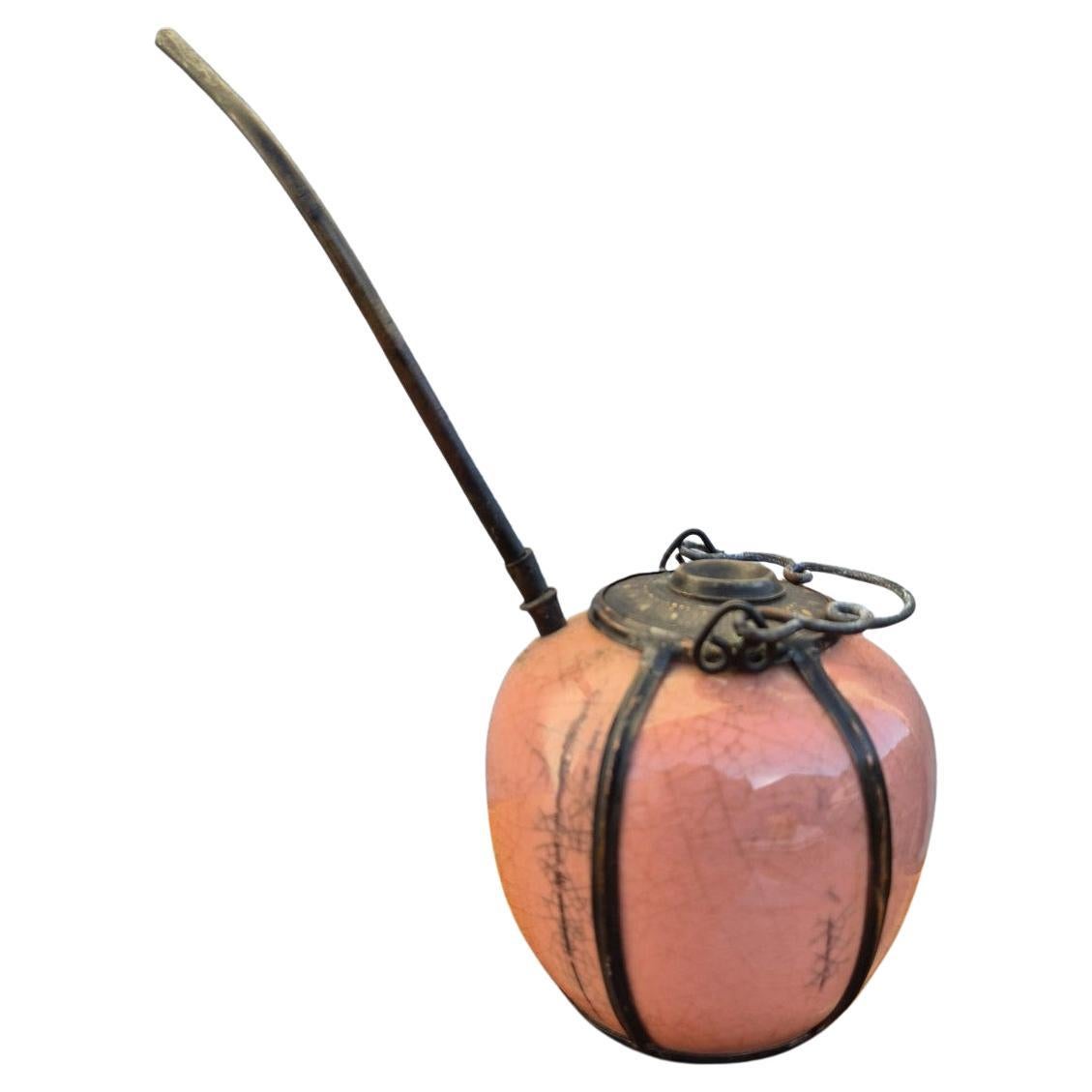 Water/opium Pipe In pink Porcelain, Late 19th Century, Early 20th Century For Sale