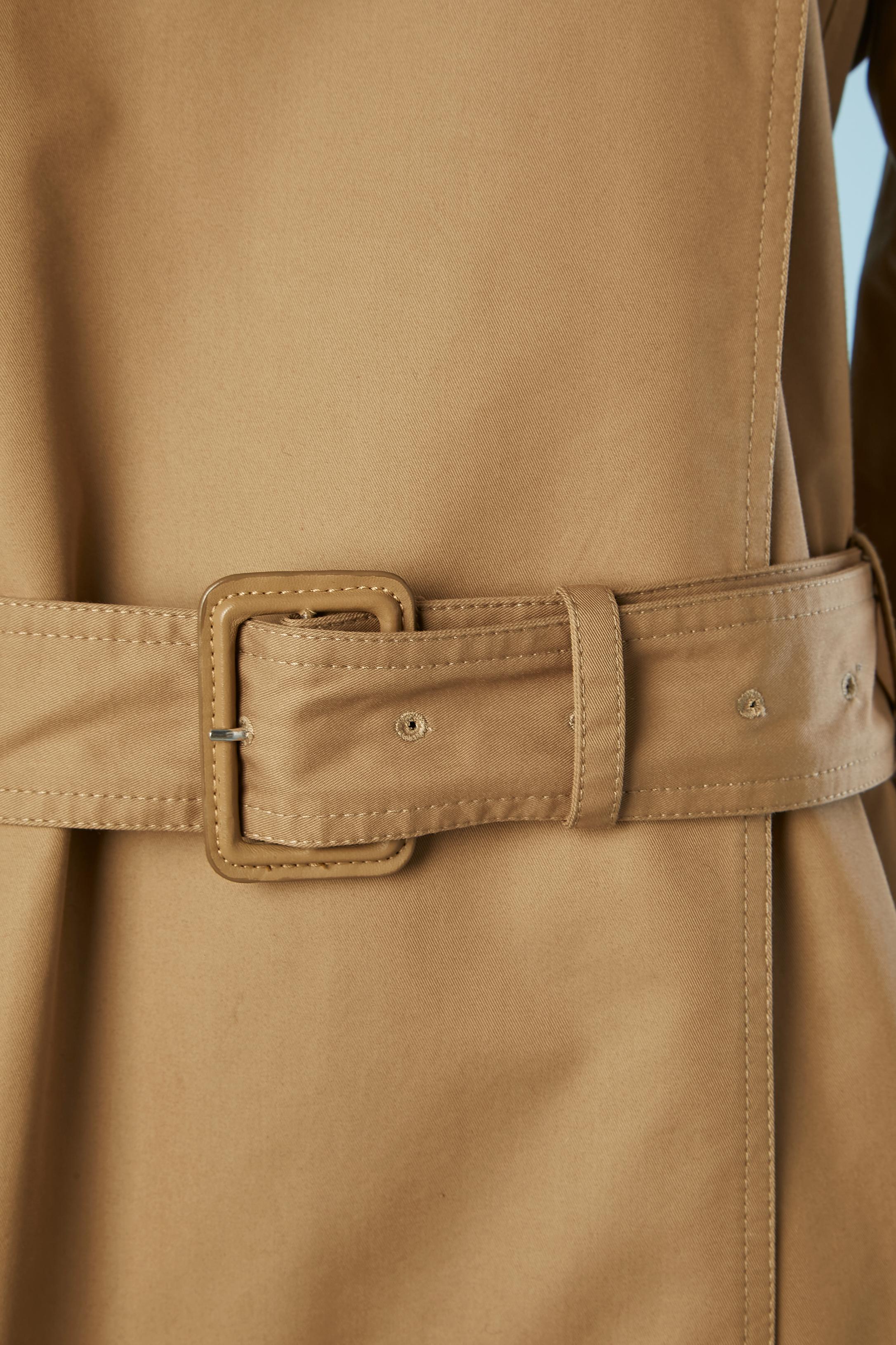 Water-repellent beige cotton trench coat with belt Céline  In Excellent Condition In Saint-Ouen-Sur-Seine, FR