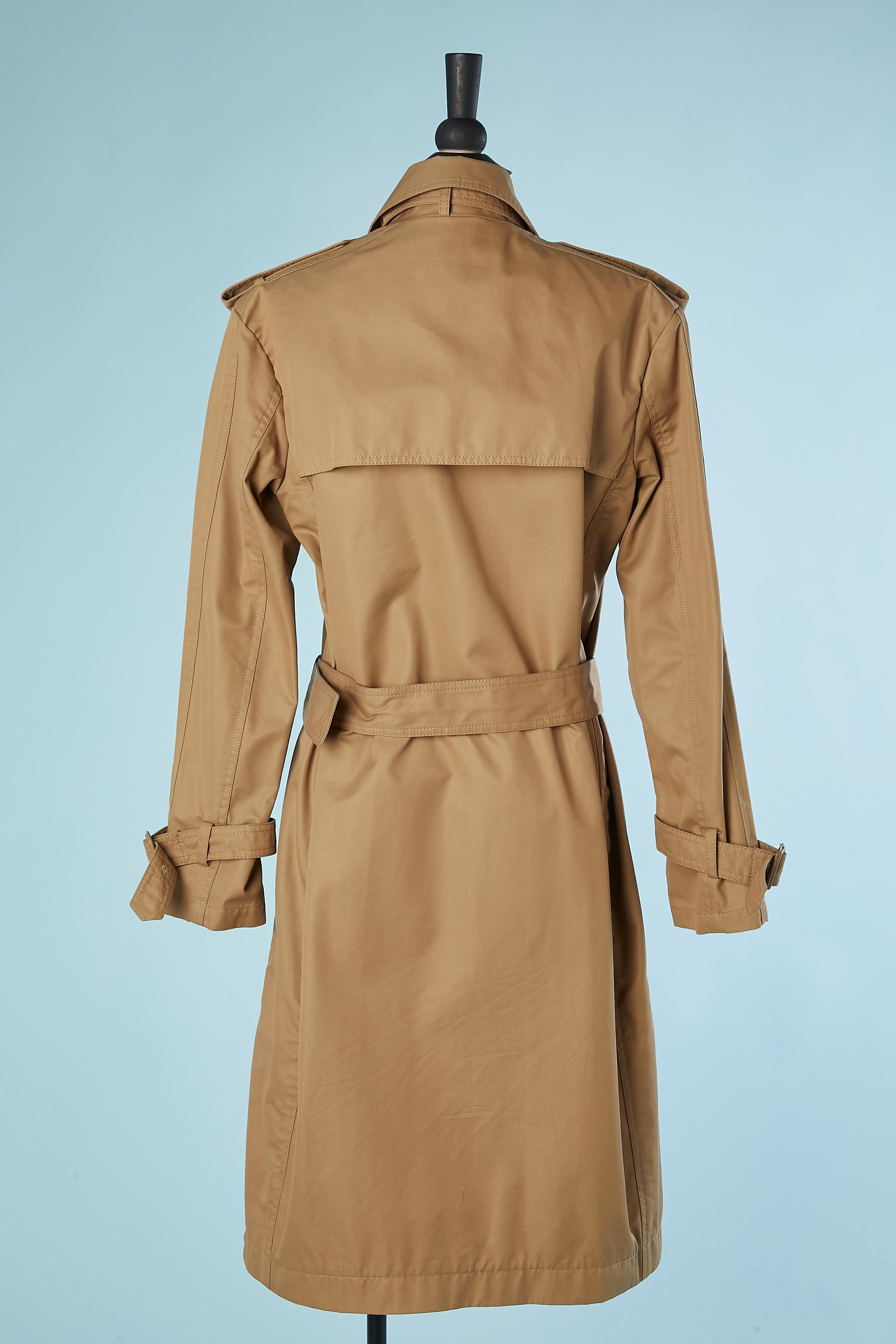 Water-repellent beige cotton trench coat with belt Céline  2