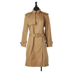 Water-repellent beige cotton trench coat with belt Céline 