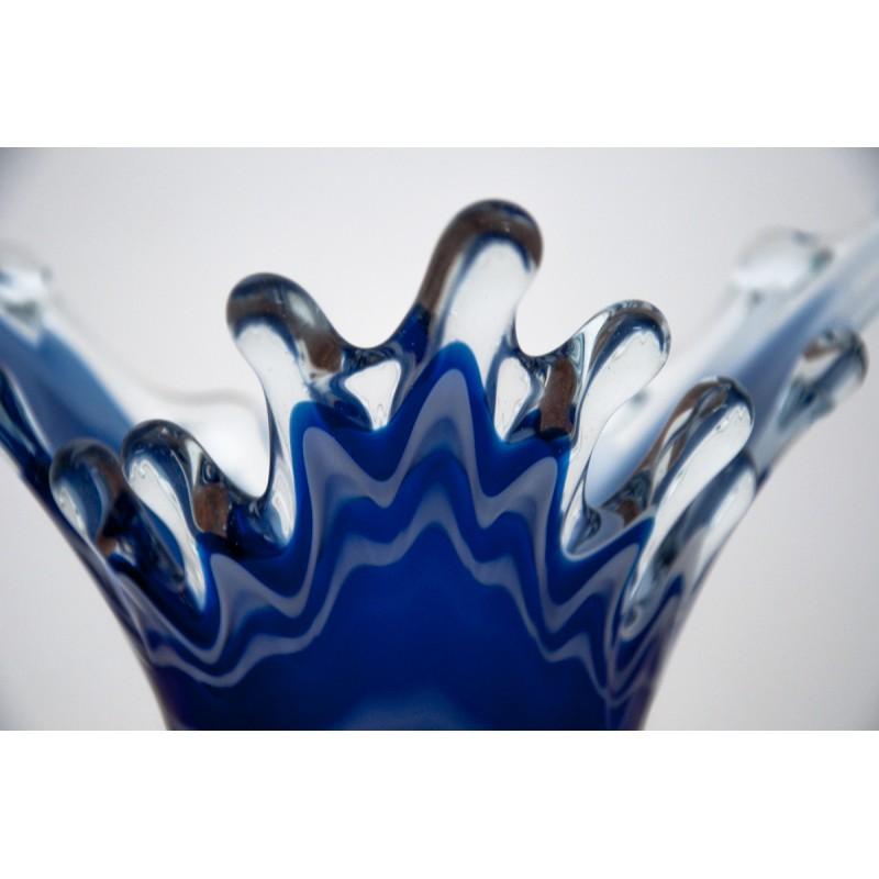 Water Shaped Decorative Bowl, Art Glass, Italy, 1970 In Good Condition For Sale In Chorzów, PL
