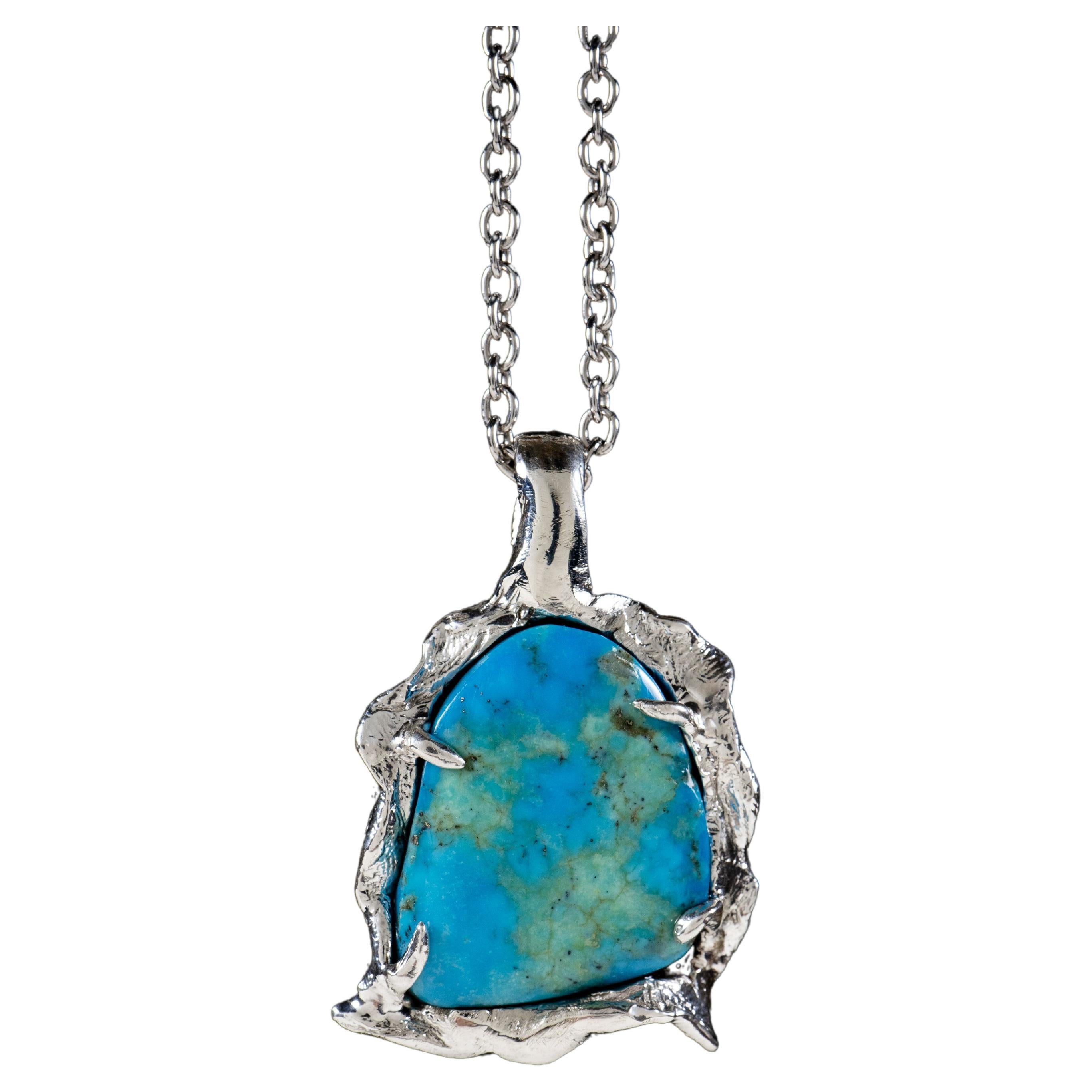 Water (Turquoise, Sterling Silver Pendant) by Ken Fury