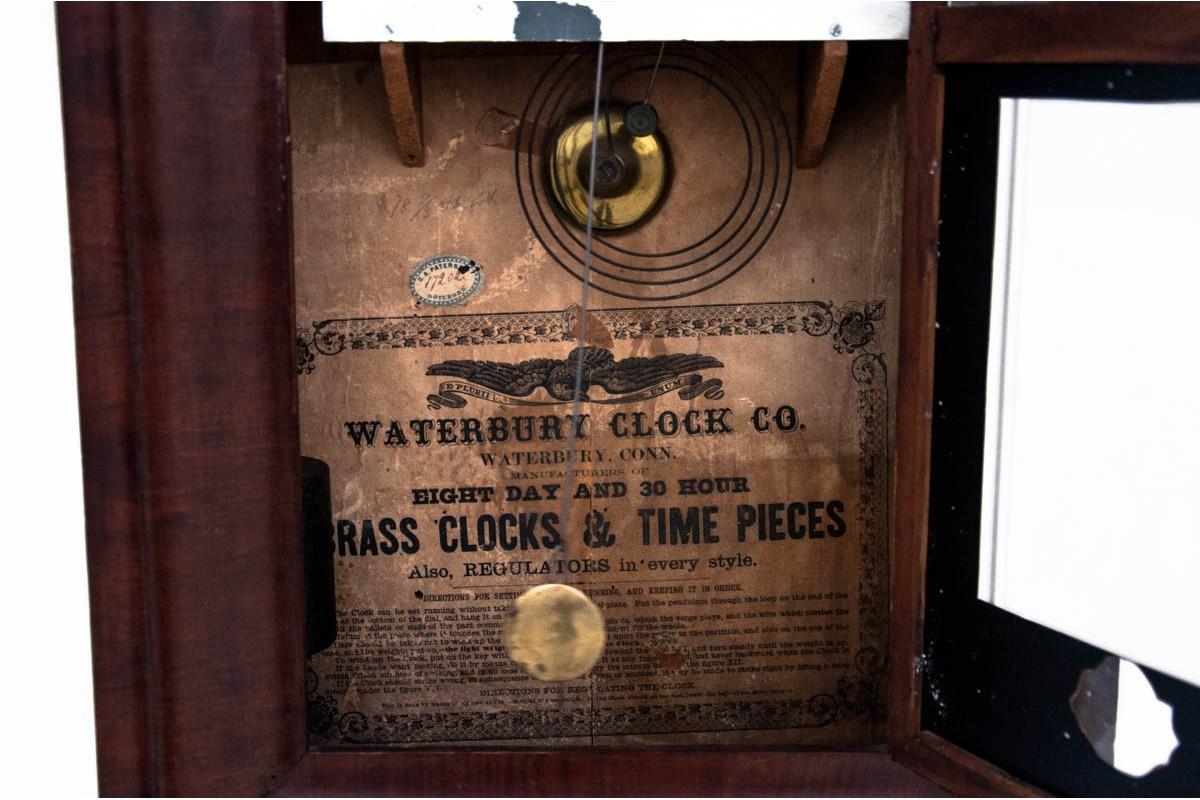 Waterbury Wall Clock, USA, Mid 19th Century In Good Condition For Sale In Chorzów, PL