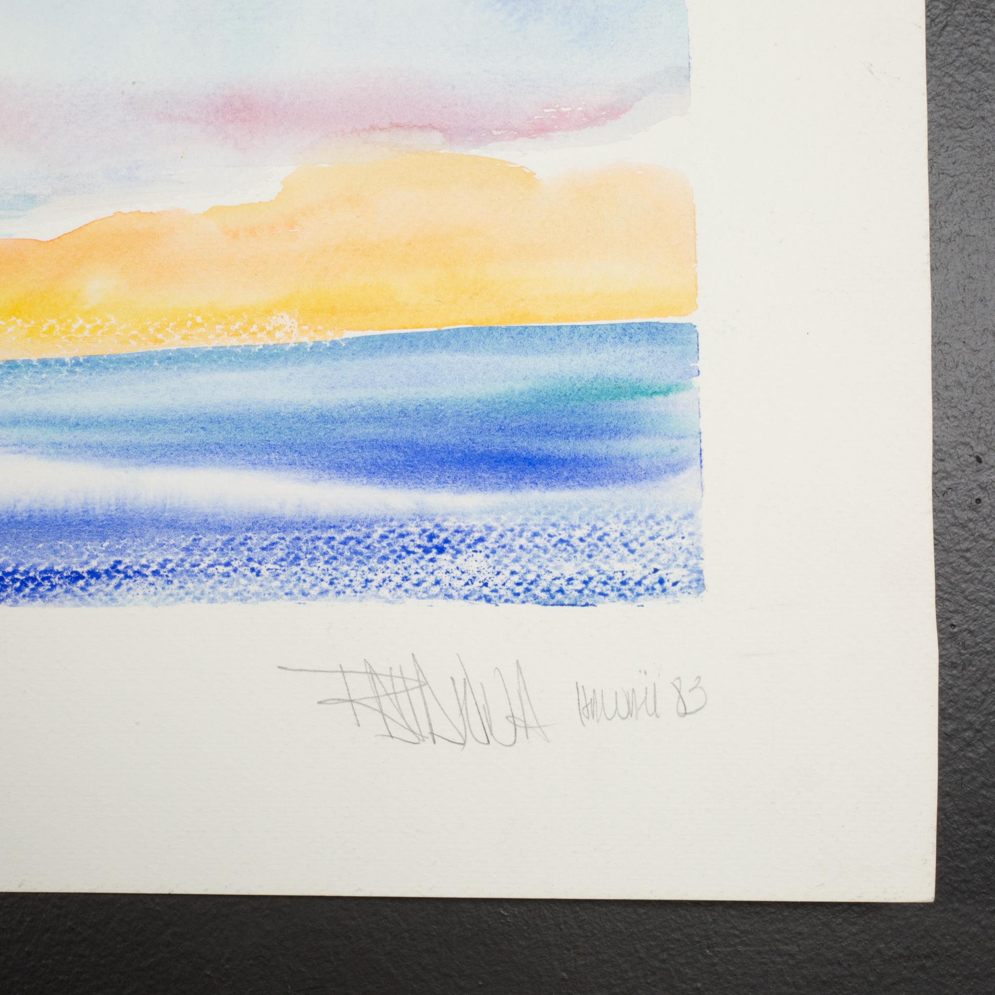 Watercolor Artwork, Hawaii, Signed and Dated 1983 (Moderne) im Angebot