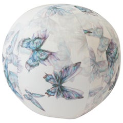 Watercolor Butterfly Round Ball Pillow