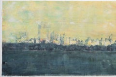 Watercolor by Contemporary Artist Norbert Waysberg, Central Park, NY, 2018