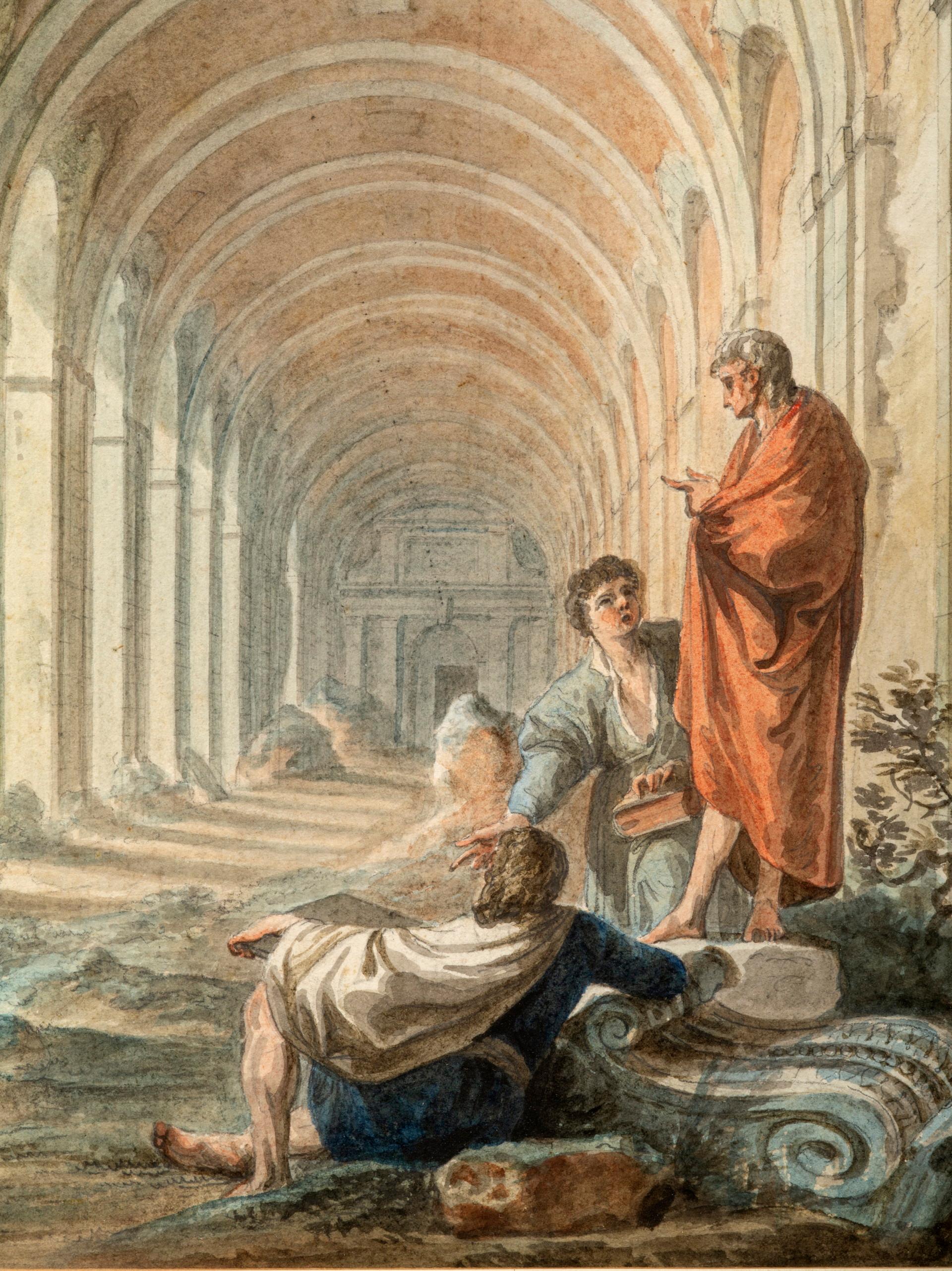 Neoclassical Watercolor by Jean-Démosthène Dugourc, 1781
