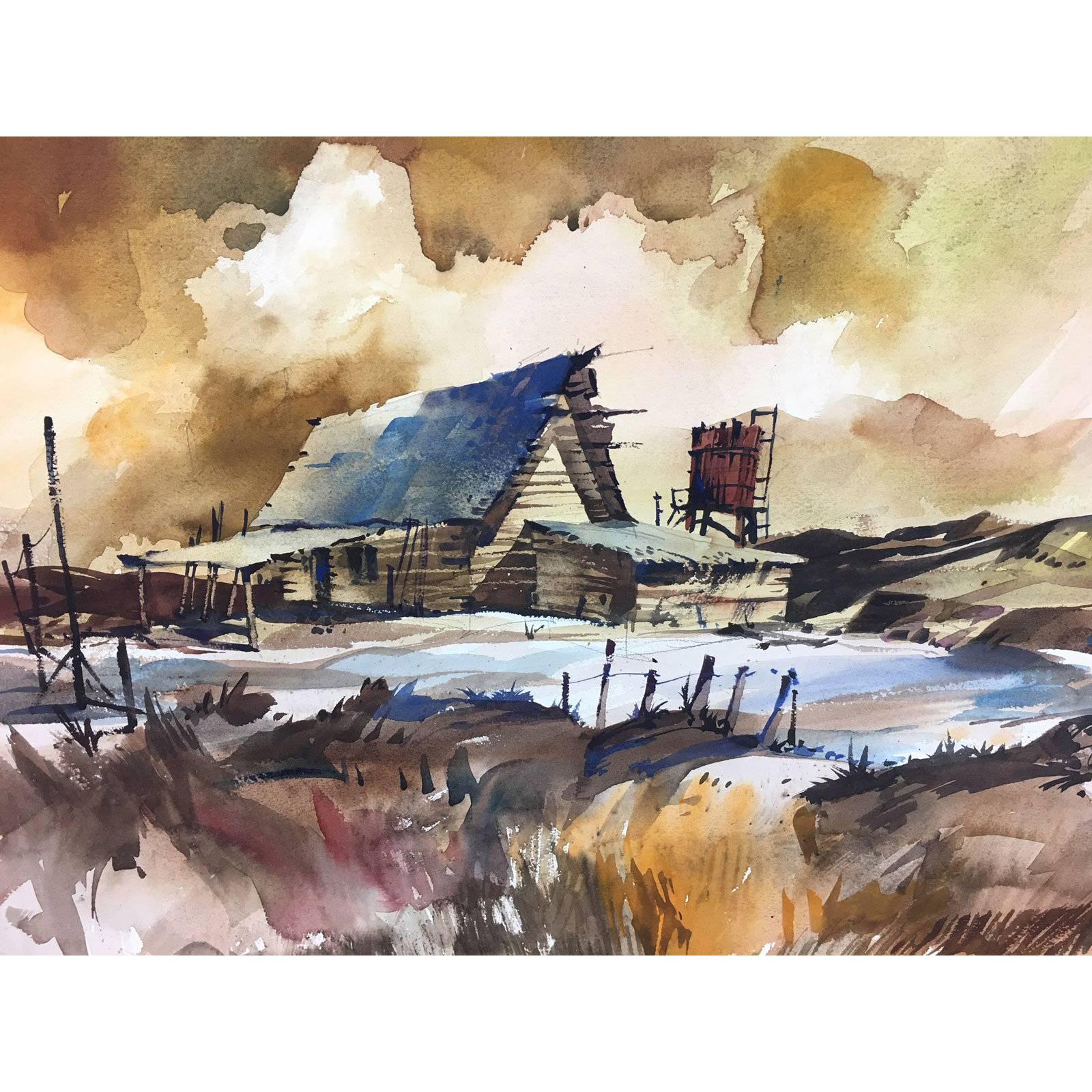 Watercolor by Robert Sheldon Oliver For Sale