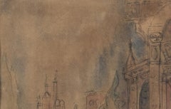 Acquerello - Esterno di una chiesa - "Studio"