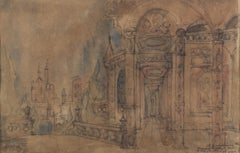 Acquerello - Esterno di una chiesa - "Studio"