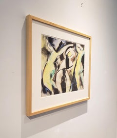 Watercolor Dancers in Black and Yellow by Artist Jacques Lamy