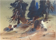 Robert E. Wood 1967 Watercolor, American California Artist