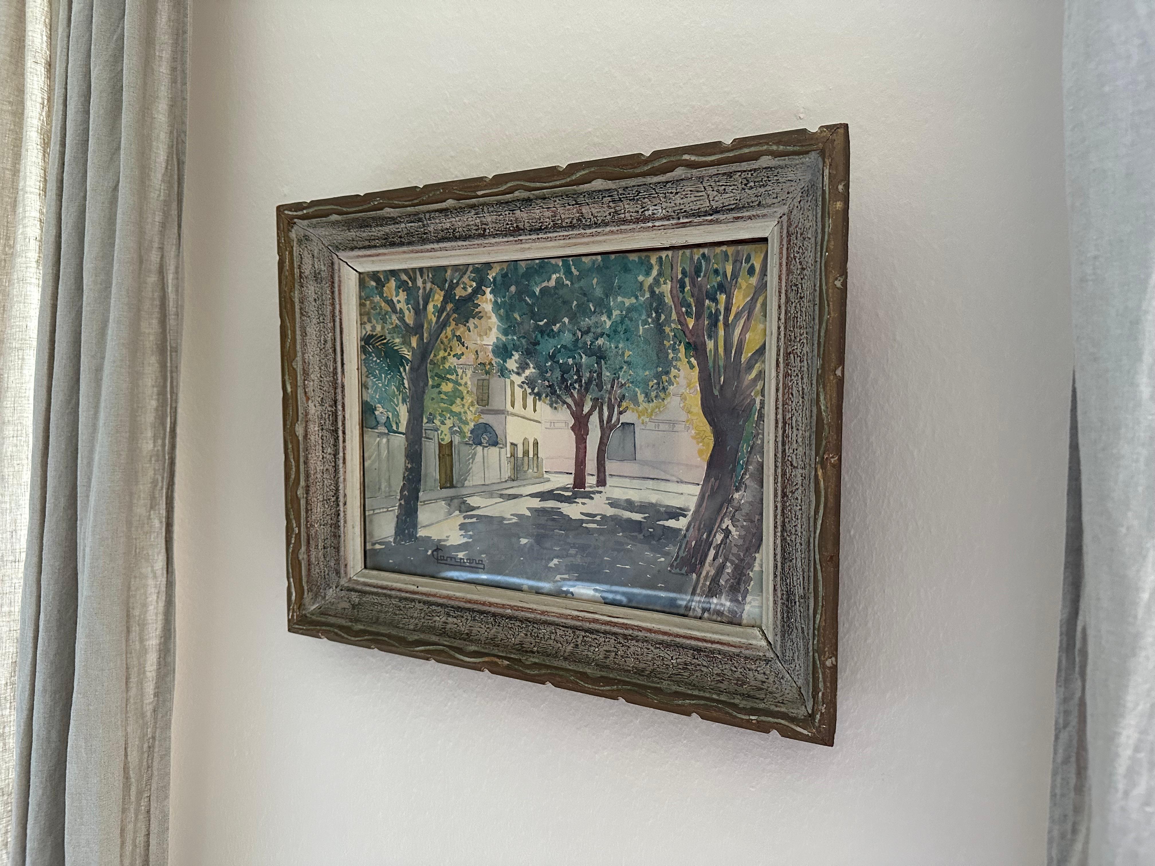 Acuarela que representa una calle de Niza, por Campana, hacia 1920 en venta 6