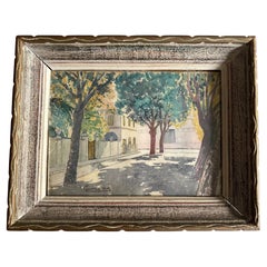 Watercolor Depicting a Street in Nice by Campana, circa 1920