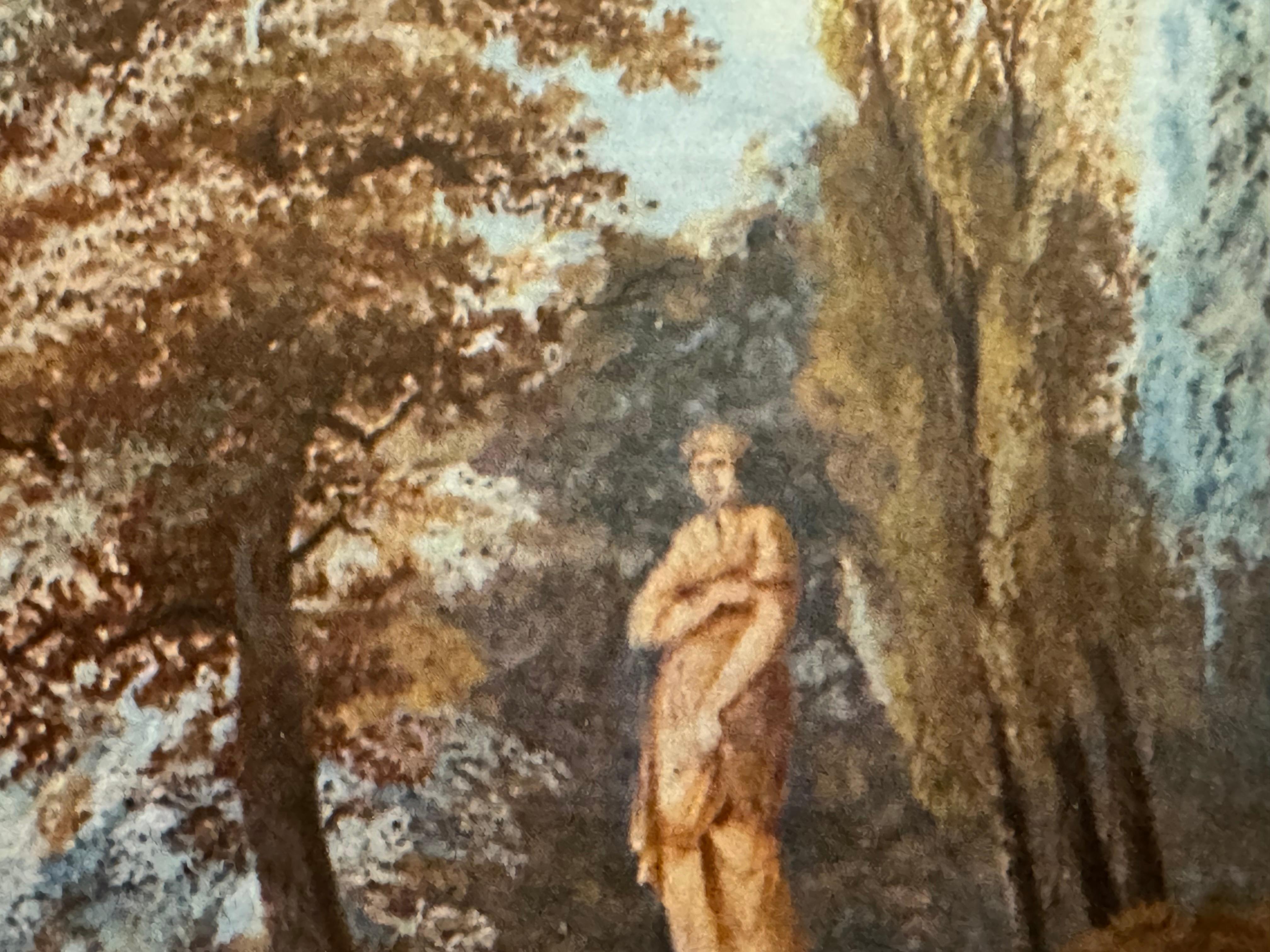 Acuarela , jardín de un palacio italiano Francés en venta
