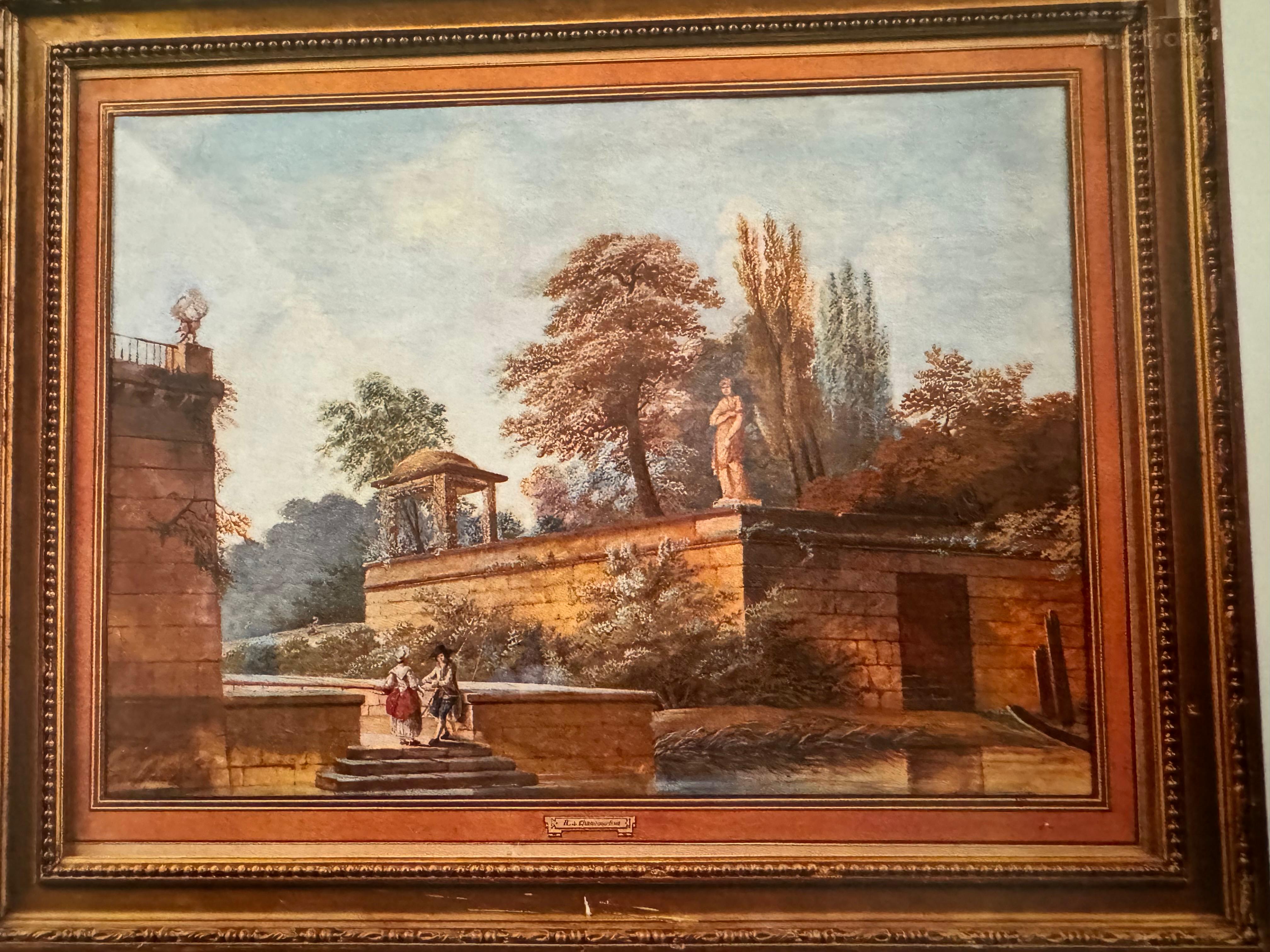 Acuarela , jardín de un palacio italiano en Bueno estado para la venta en Los Angeles, CA