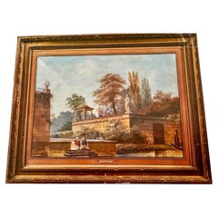 Watercolor , garden of an italien palace