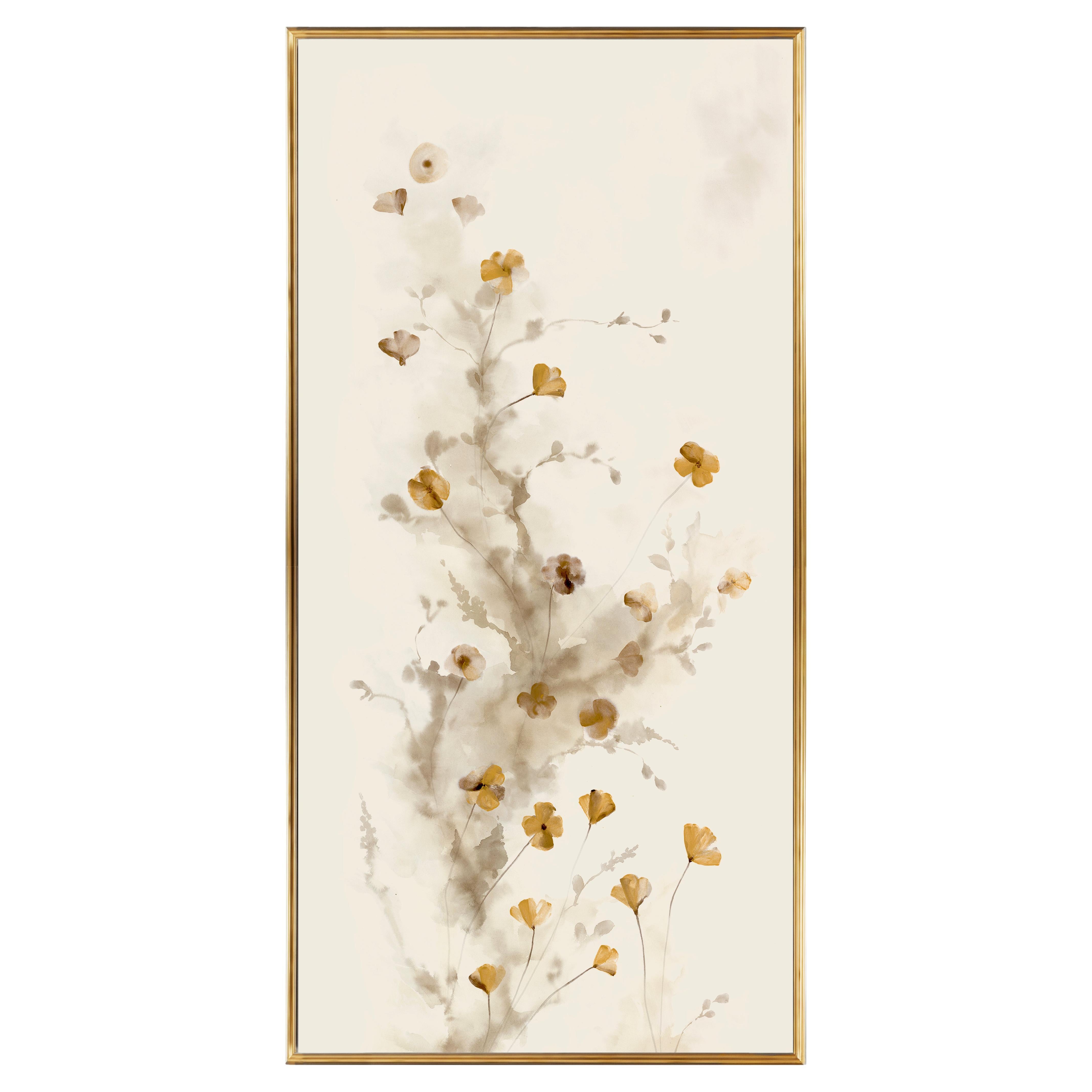 XXIe siècle et contemporain Aquarelle « Golden Poppies » (cosses dorées) en vente