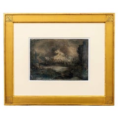 Watercolor Gouache "Chinesisches Grabmal" Alfred Kubin ca. 1906 signed