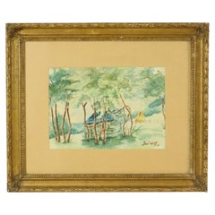 Acquerello José Wolff Quadro d'arte con cornice in legno in stile barocco 1924