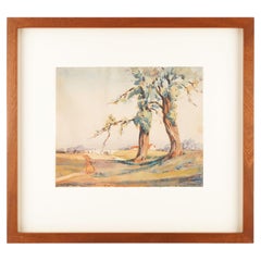 Paisaje en acuarela de Herman Kloesing, c. 1930