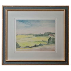 Watercolor landscape painting by L. Collette