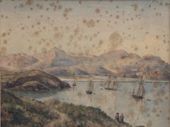 Watercolor - Landscape with boats