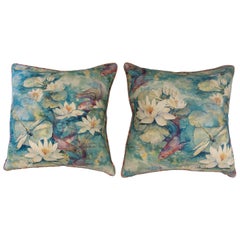 Watercolor Lily Pad Throw Pillows