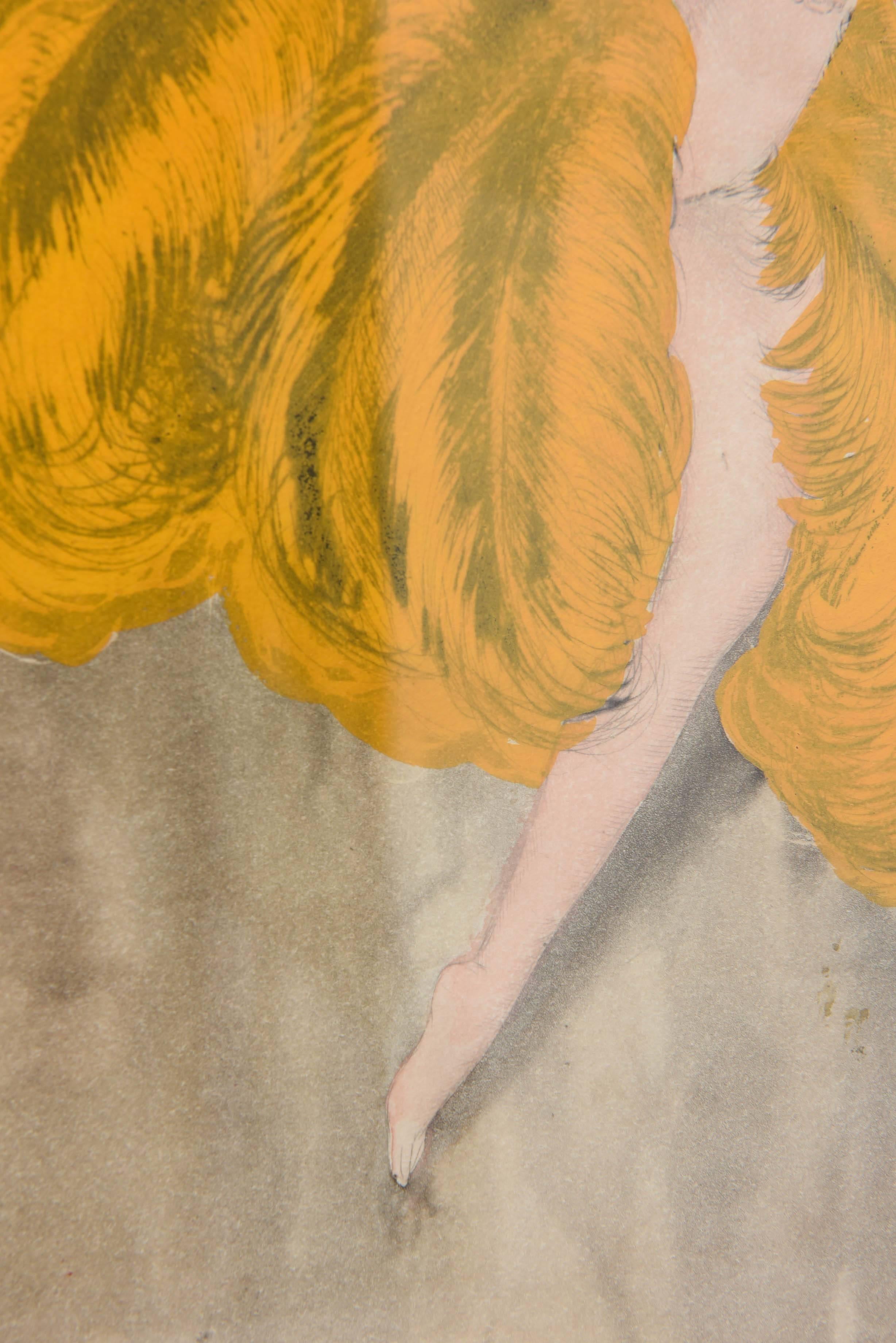 Watercolor of a Art Deco Burlesque Dancer 1