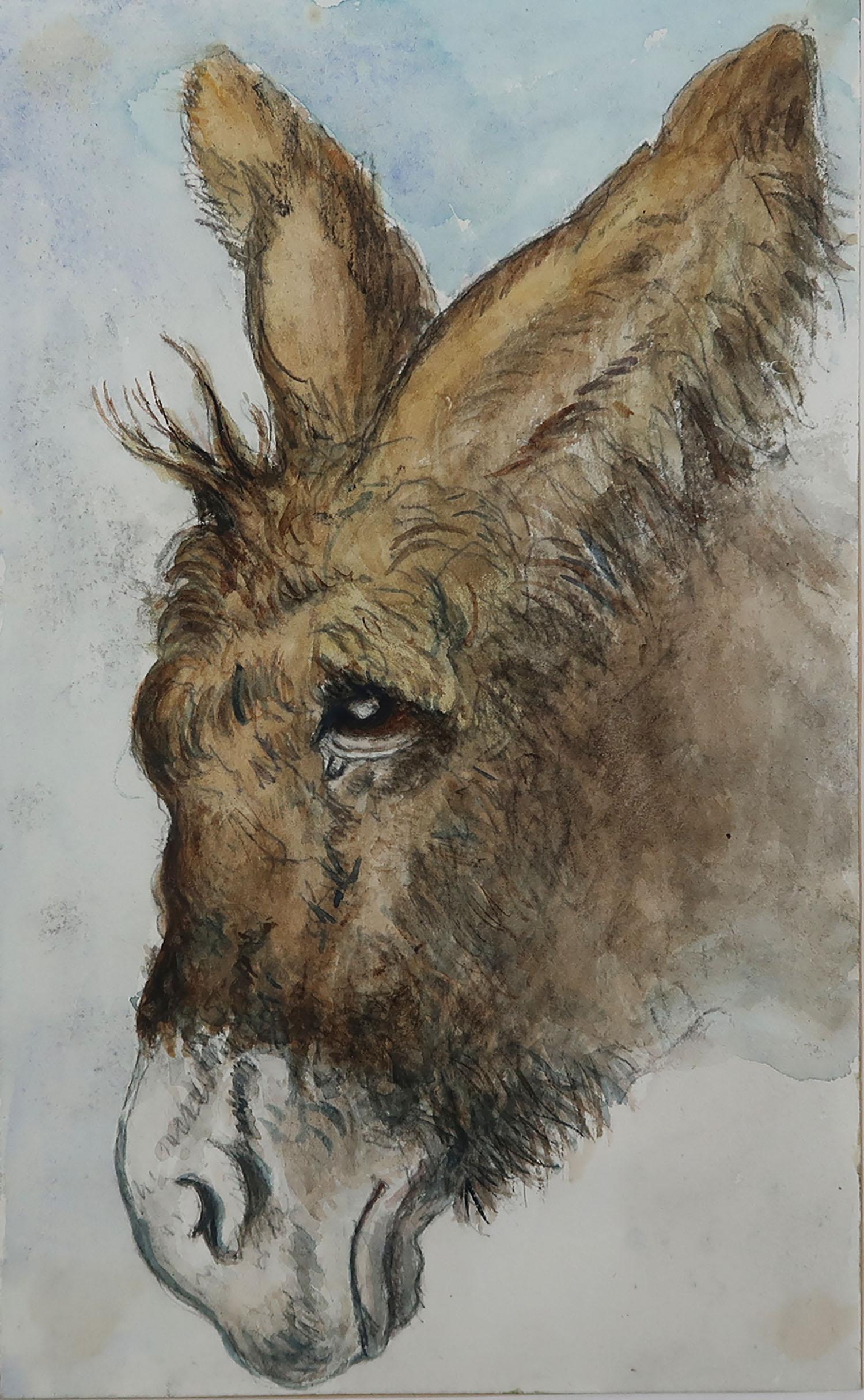 A beautiful watercolor of a donkey

Lovely colours. Not faded at all.

By Edwin Landseer Grundy*. Provenance- From an album of drawings by the artist

On paper applied to paper

Unsigned

Unframed

B. Manchester. 1837-1898.




  