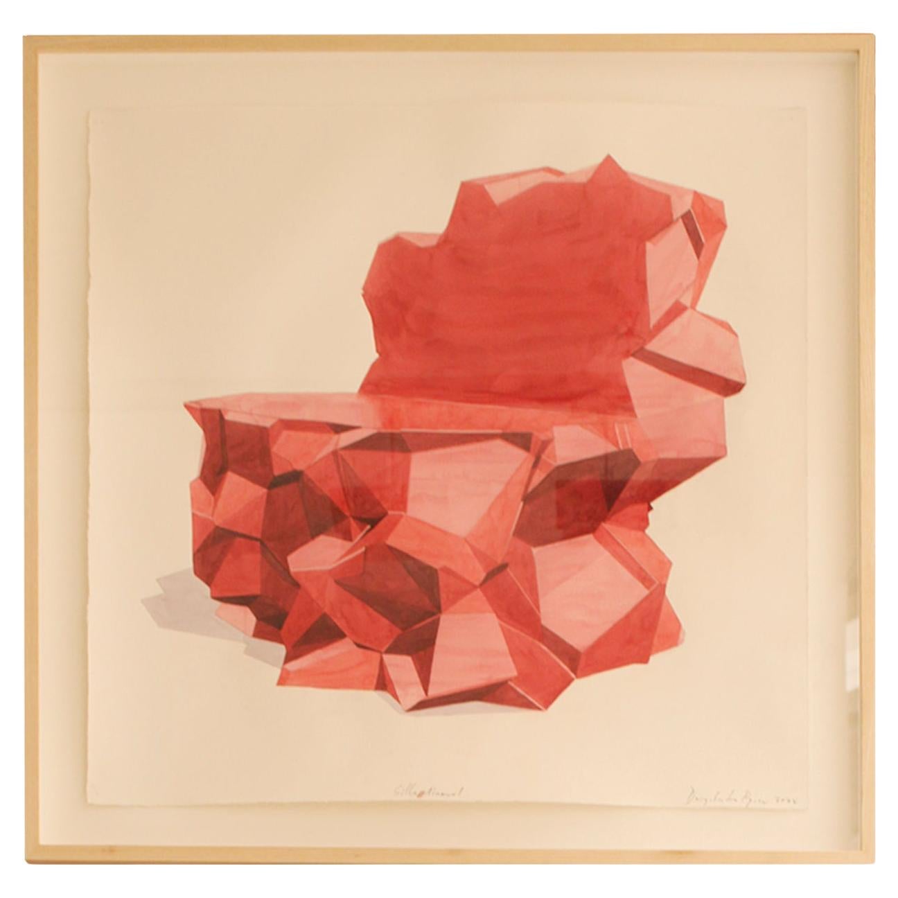 Watercolor of "Mineral" Chair by The Artist Dagoberto Rodriguez
